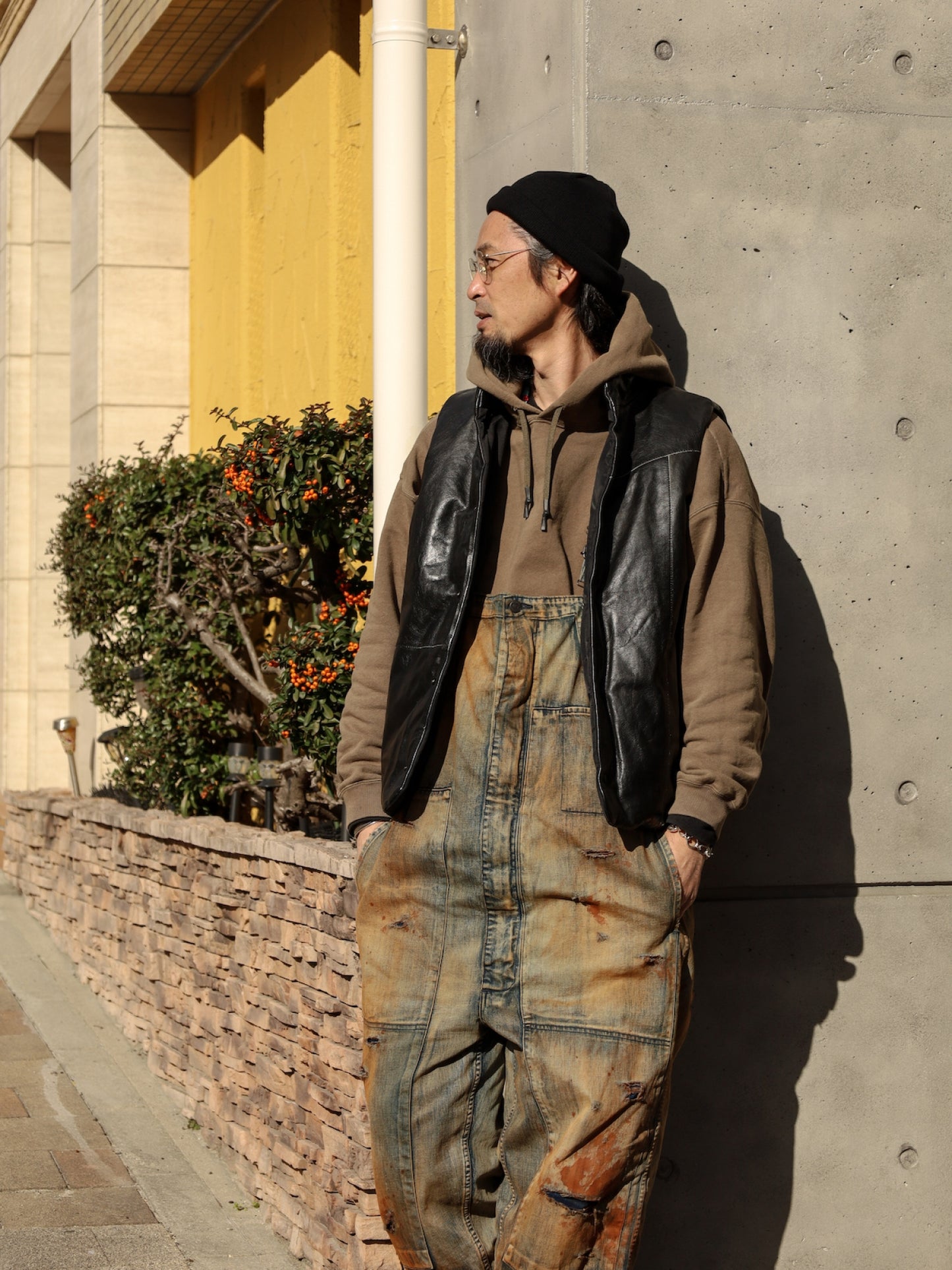 100-YEAR PROCESSING DENIM DECK OVER PANTS / FLATBUSH Ltd.