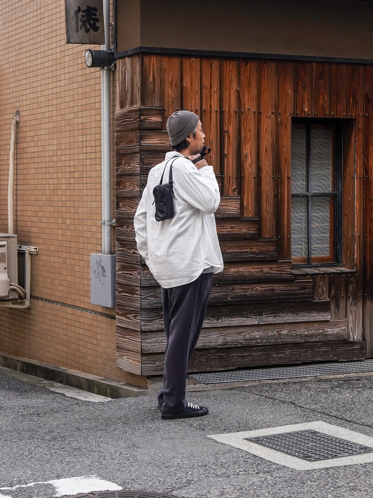 8oz デニム BDボクシーAラインシャツ / Off white