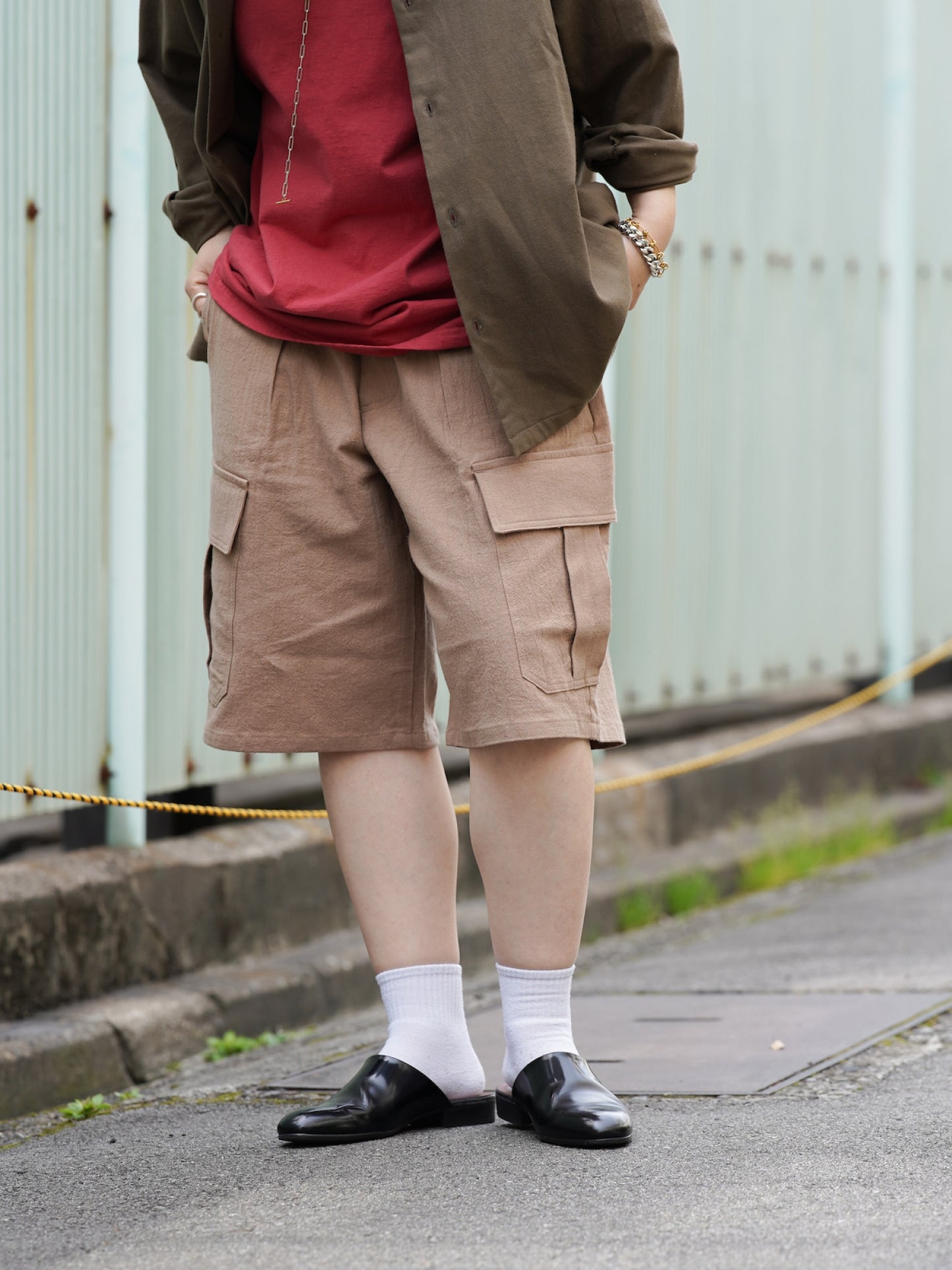 LINEN CARGO 3/4 / Camel