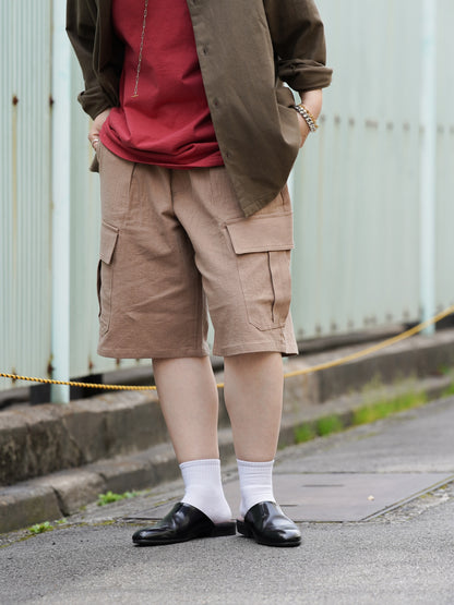 LINEN CARGO 3/4 / Camel