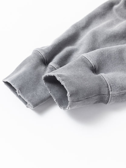 PIGMENT DYED SIDE LIB SWEAT PARKA / Gray