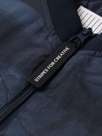 BASEBALL HALF ZIP JACKET / Navy tree camo