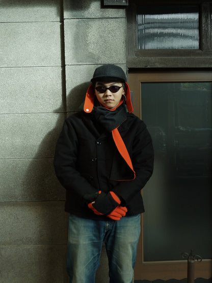 THE BOMBER COMB CAP / Black/orange