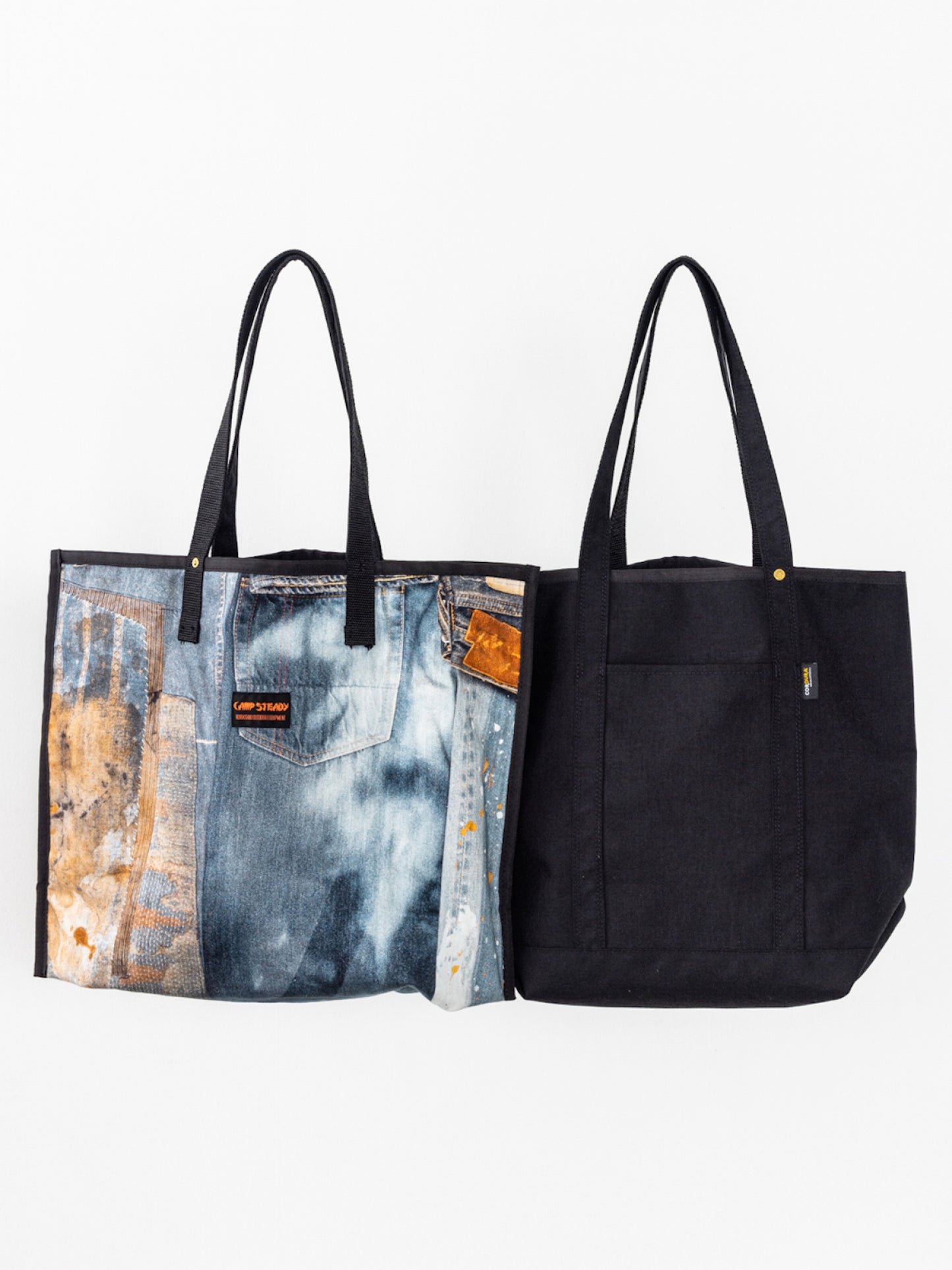 REVERSIBLE CAMP STEADY TOTE BAG / Black×indigo