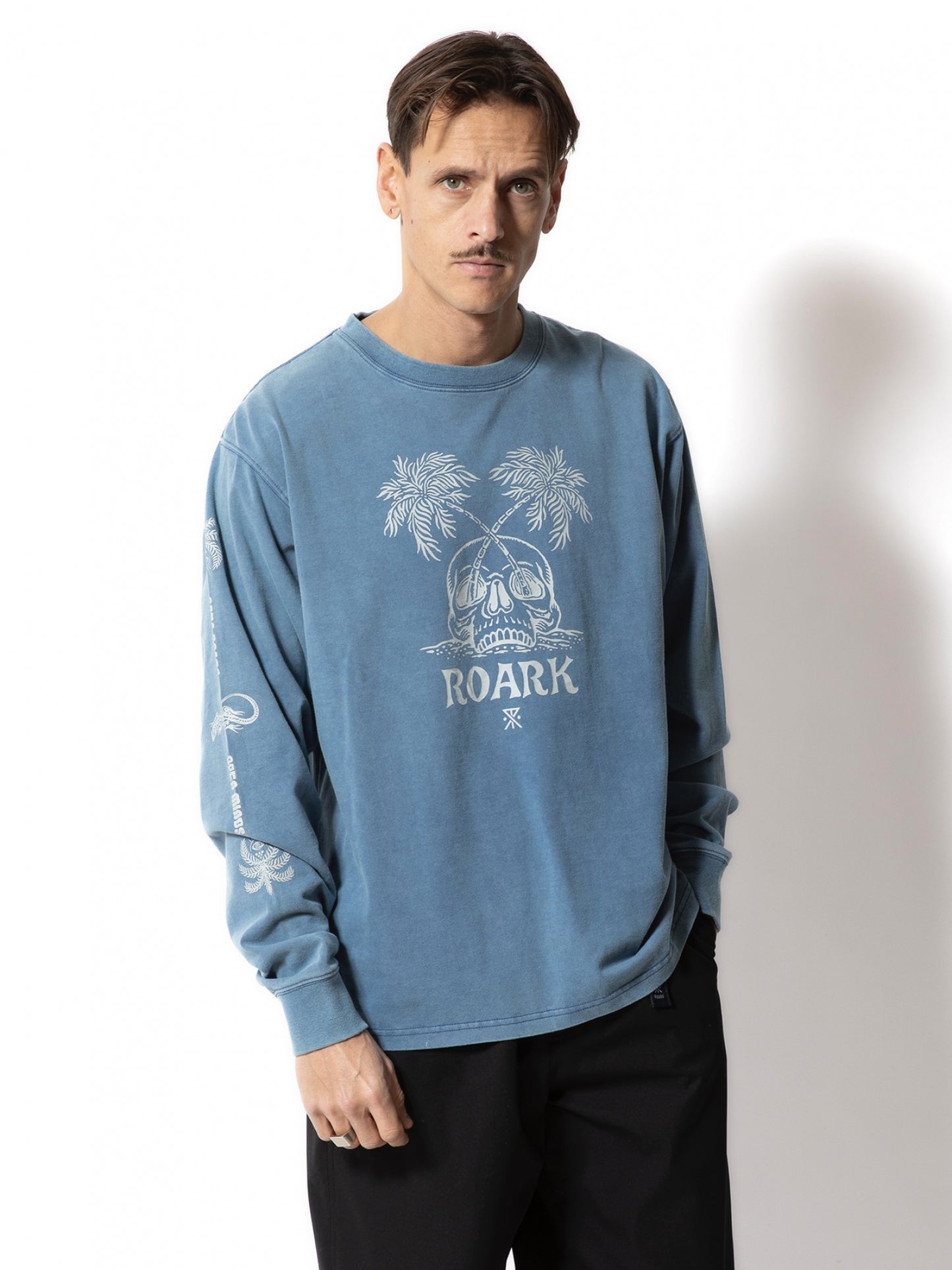 "PERMANENT VACATION" L/S TEE / Slate blue