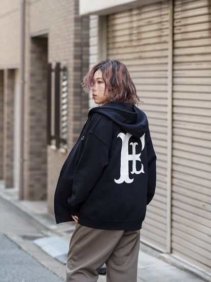 "fulton × JHANKSON" TEAM ZIP HOODIE / Black