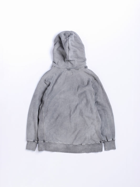 PIGMENT DYED SIDE LIB SWEAT PARKA / Gray
