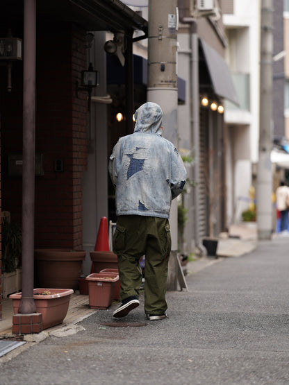 DUAL DENIM REMAKED FULLZIP PARKA / Indigo(remake)
