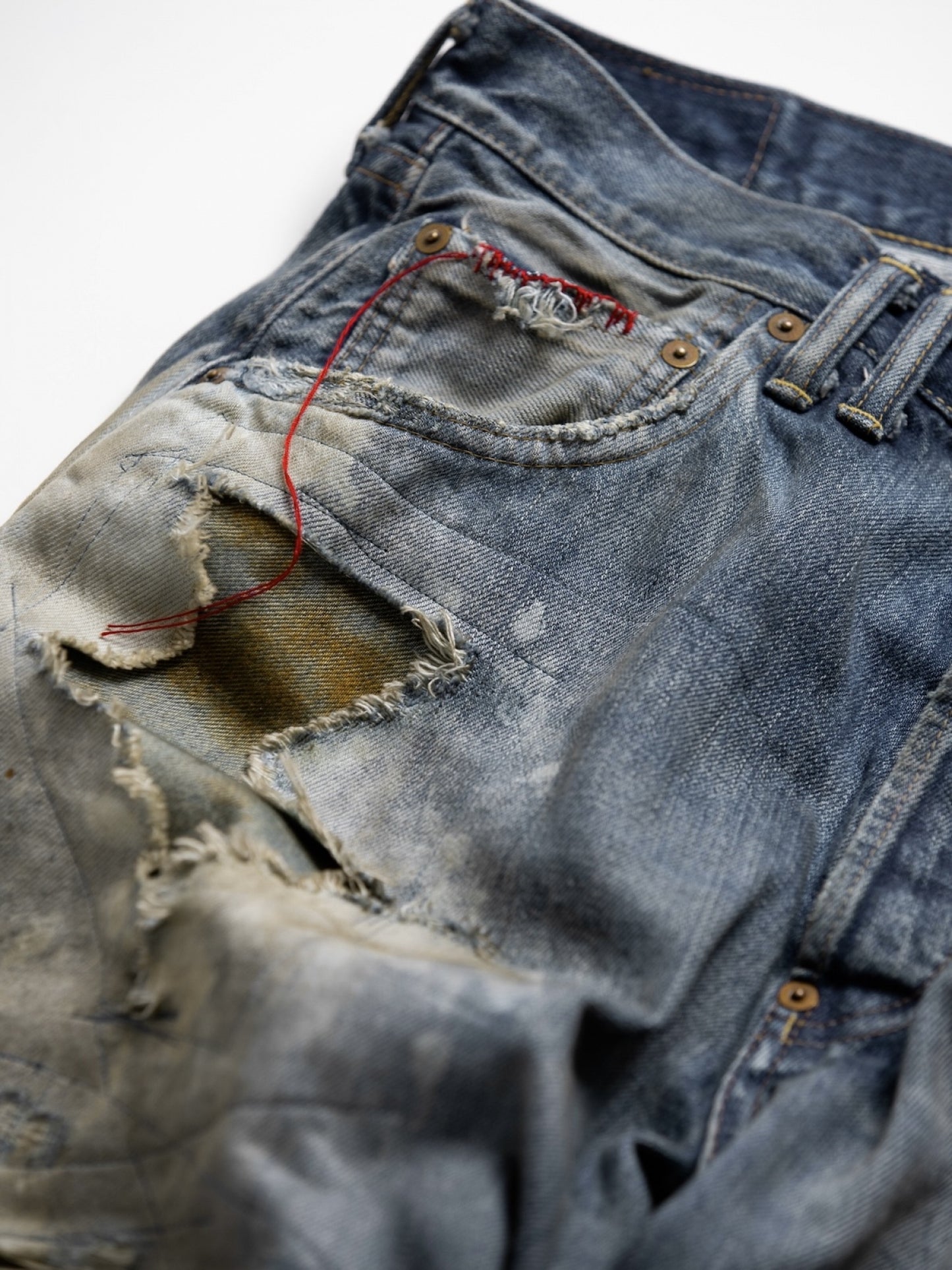 HARD REMAKED REGULAR TAPERED 5P PANTS / Indigo(remake)