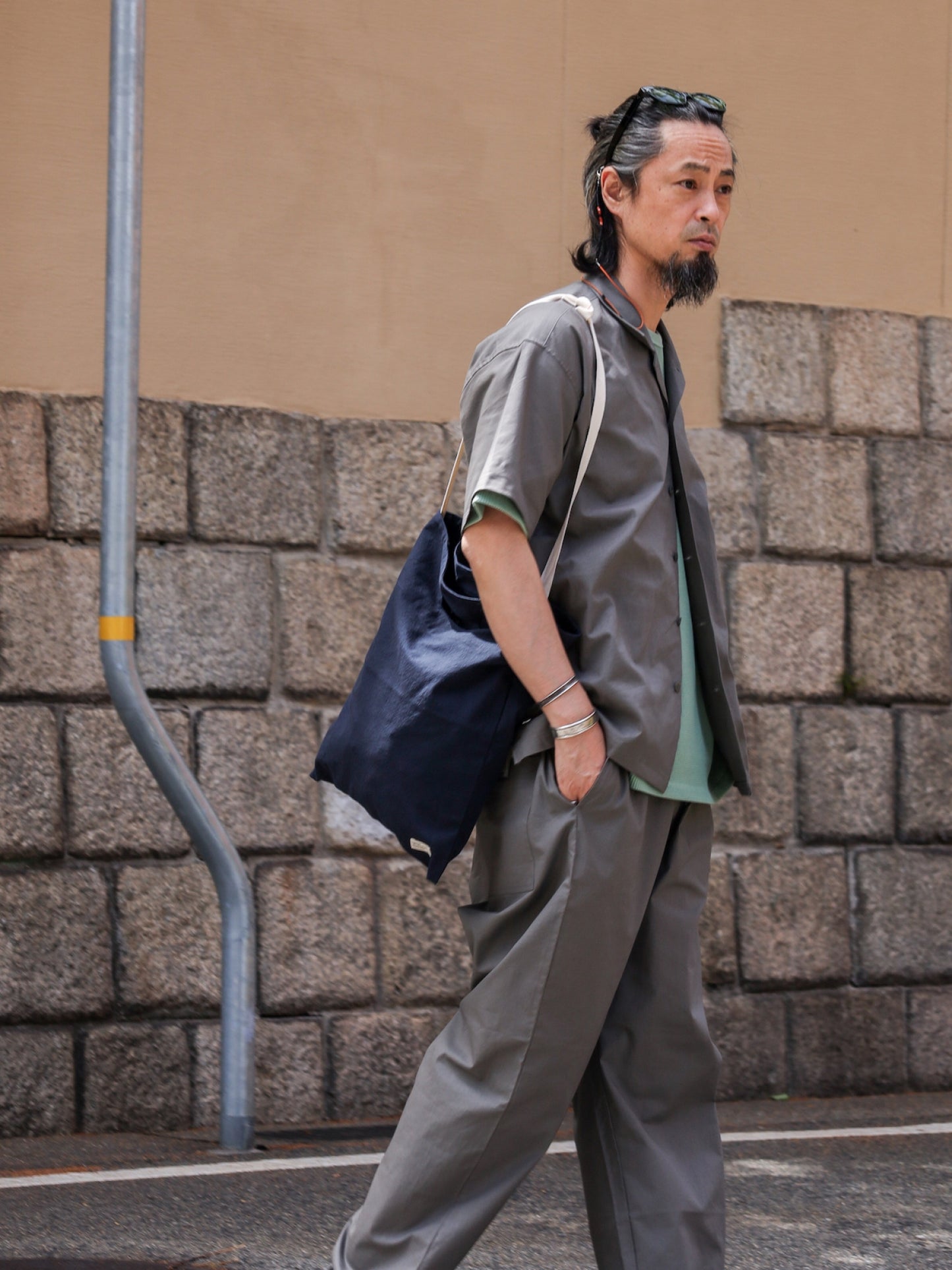 ORGANIC COTTON CANVAS RECORD BAG / Navy