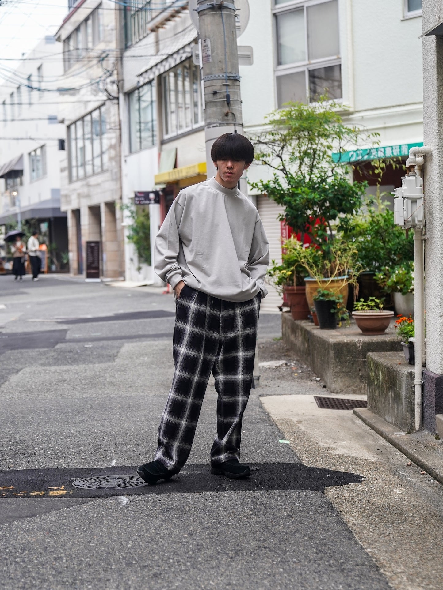 VORTEX 8オンス モックネックバルーン L/S TEE / Silver gray