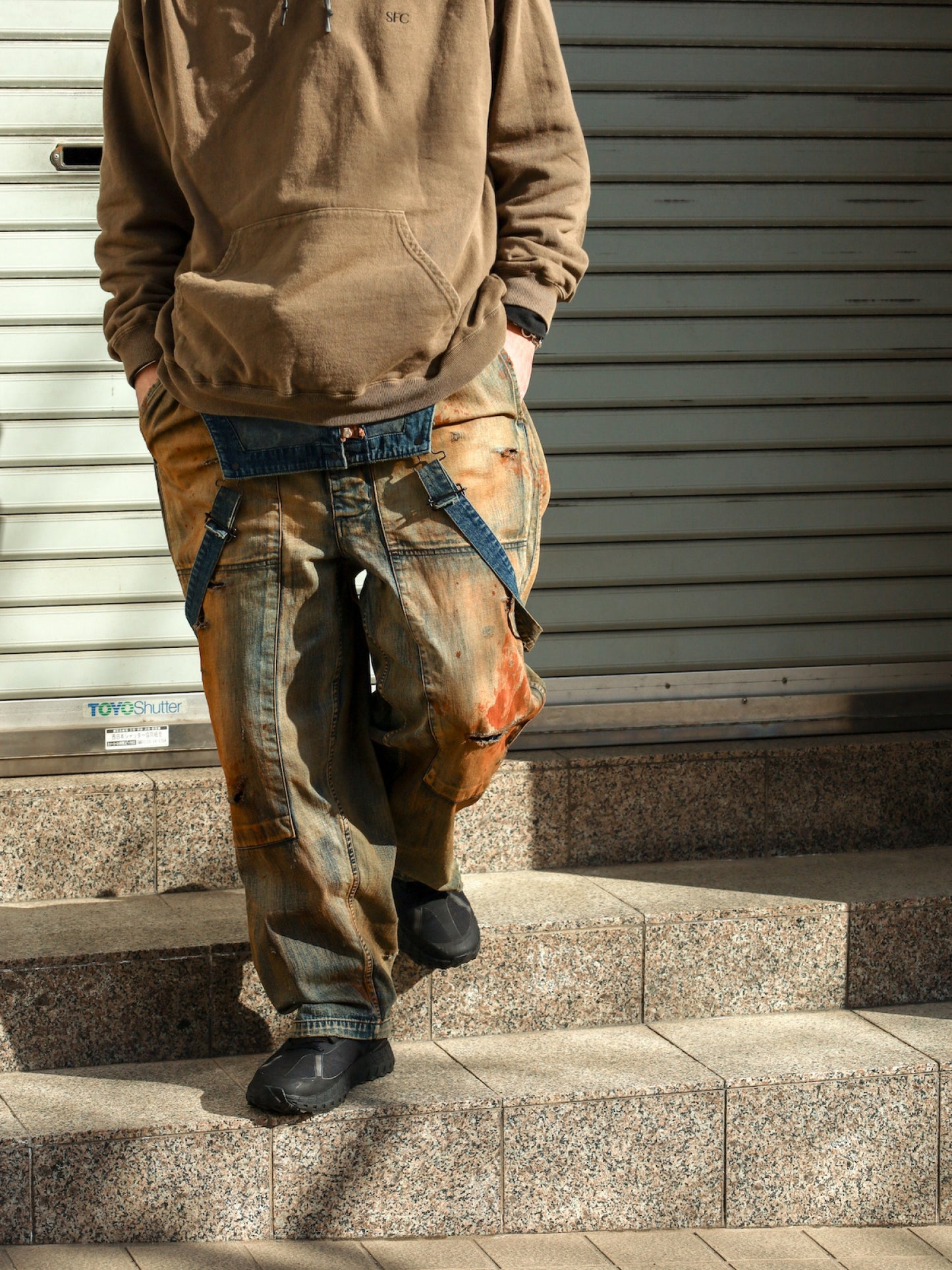 100-YEAR PROCESSING DENIM DECK OVER PANTS / FLATBUSH Ltd.