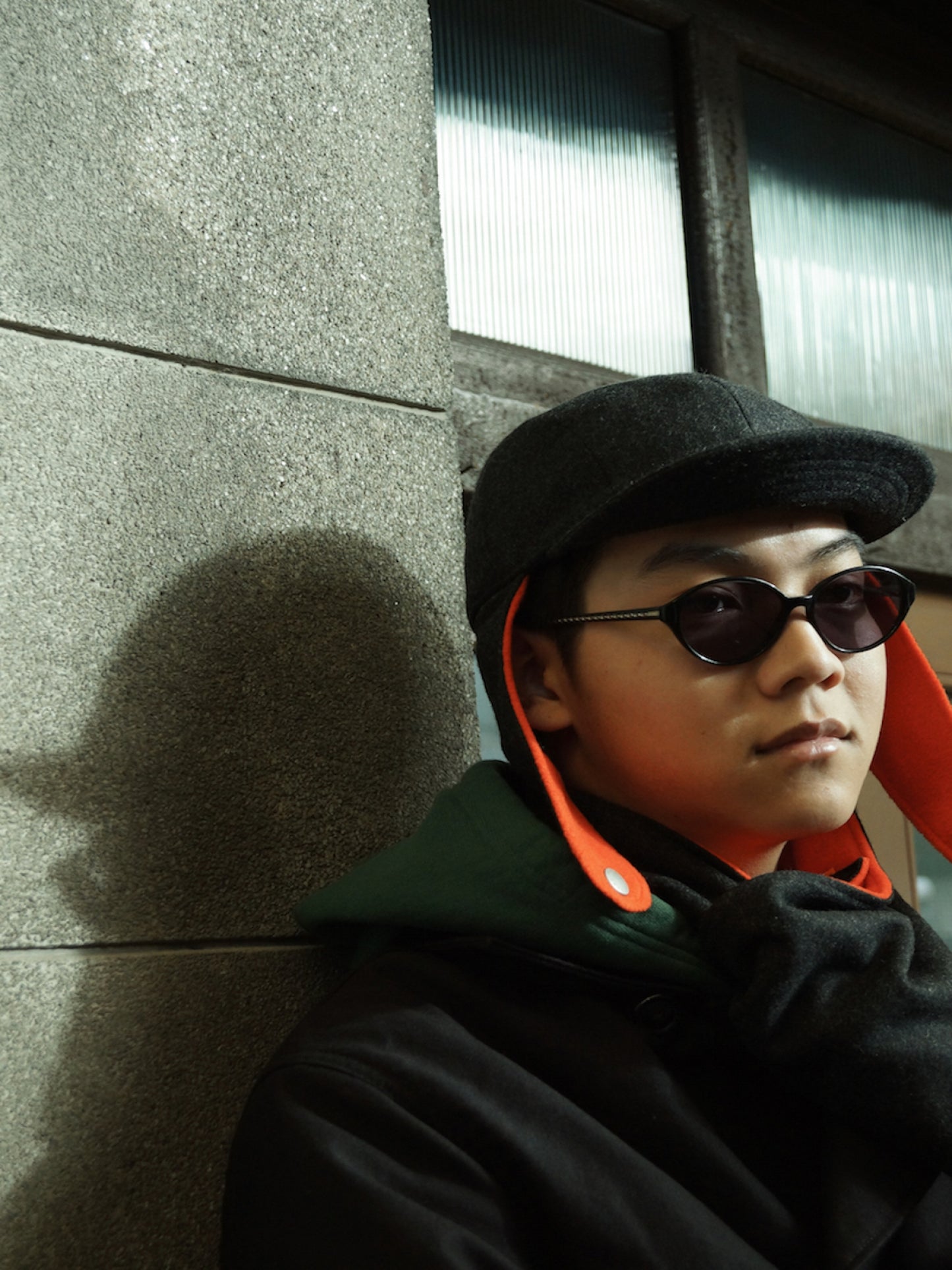 THE BOMBER COMB CAP / Black/orange