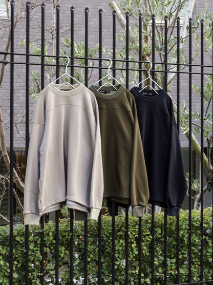 ボンバーヒート裏起毛 サイドスリット フットボール スウェット / 3colors