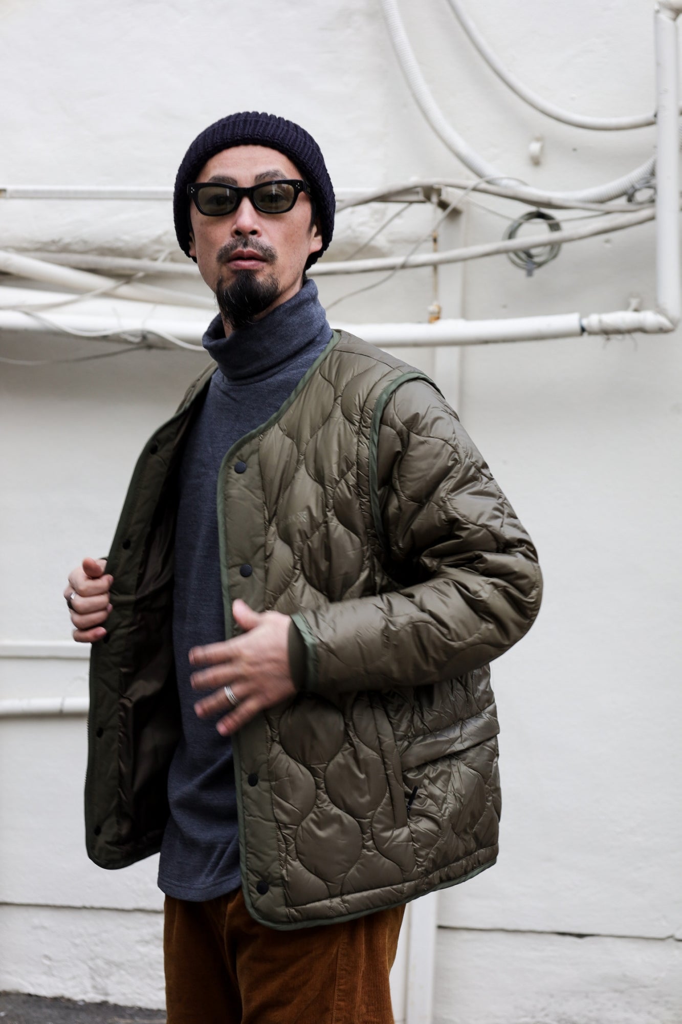 メリノウール裏毛タートルネック / グレー