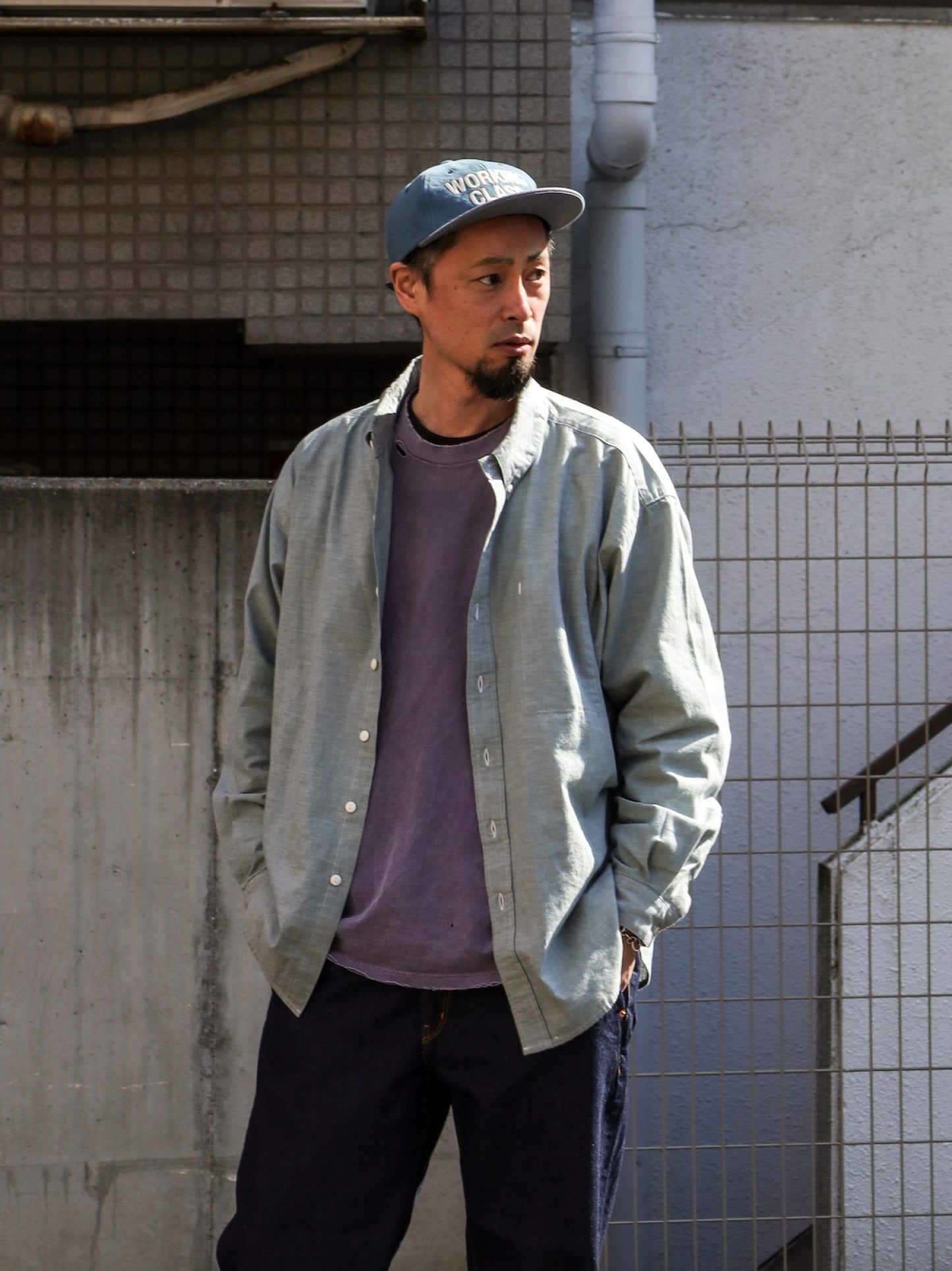 ”OWN WAY” B.D SHIRTS 改 (CHAMBRAY) / Smokey blue