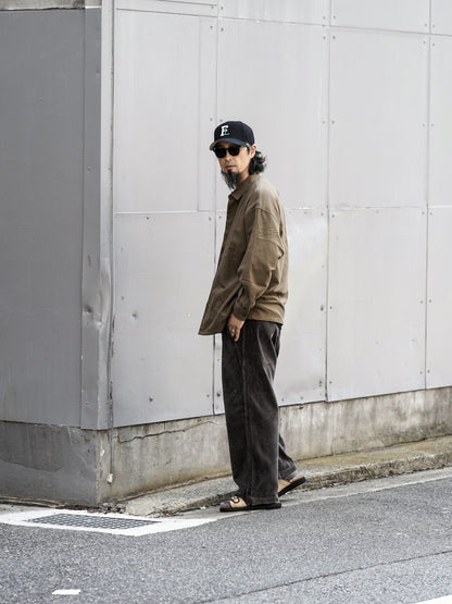 "fulton × organicsta" ORGANIC COTTON FLANEL SHIRT JACKET / Army  Green