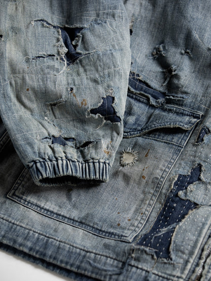 DUAL DENIM REMAKED FULLZIP PARKA / Indigo(remake)