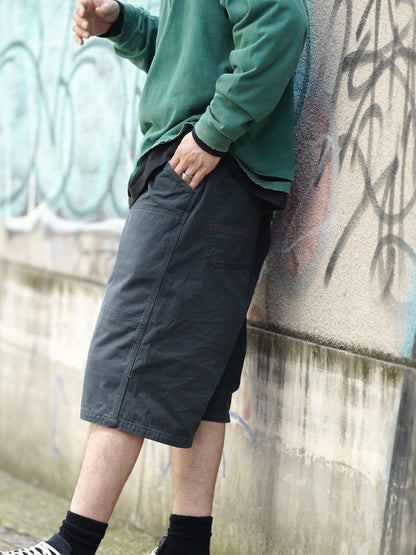 DOUBLE KNEE PAINTER SHORT PANTS / Black